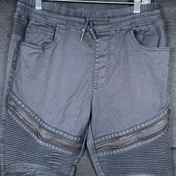 Vintage Original Denim Smoke Rise Mens Jeans Black Pull On Skinny Cotton Large - Picture 2 of 14